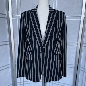 Veronica Beard Black/White Petra Striped Dickey Jacket sz 12
